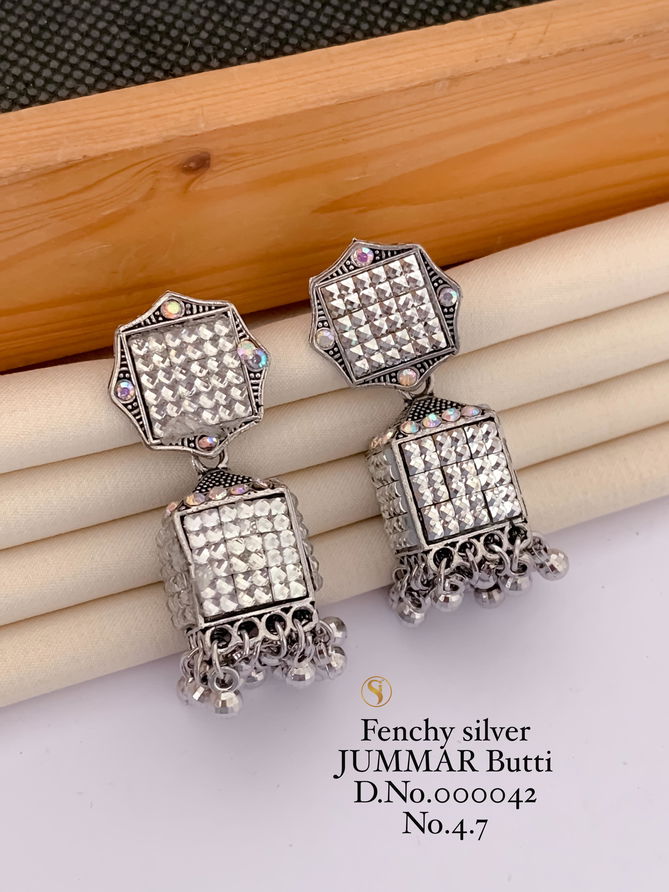 3 Fancy Navratri Special Silver Earrings Wholesale Shop In Surat
